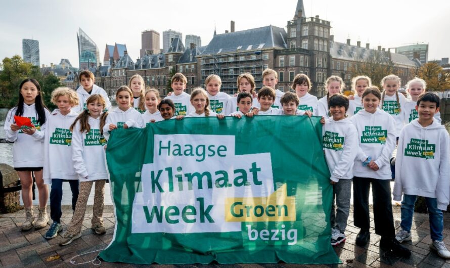 Groep 7 van basisschool HSV Willemspark trapt Haagse Klimaatweek af