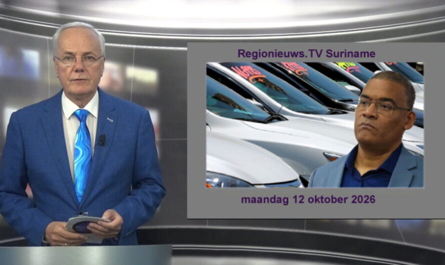 Regionieuws TV Suriname 12 okt. 2026 ► import oude auto’s aan banden ► Onderwijs stress ► Ornamibo